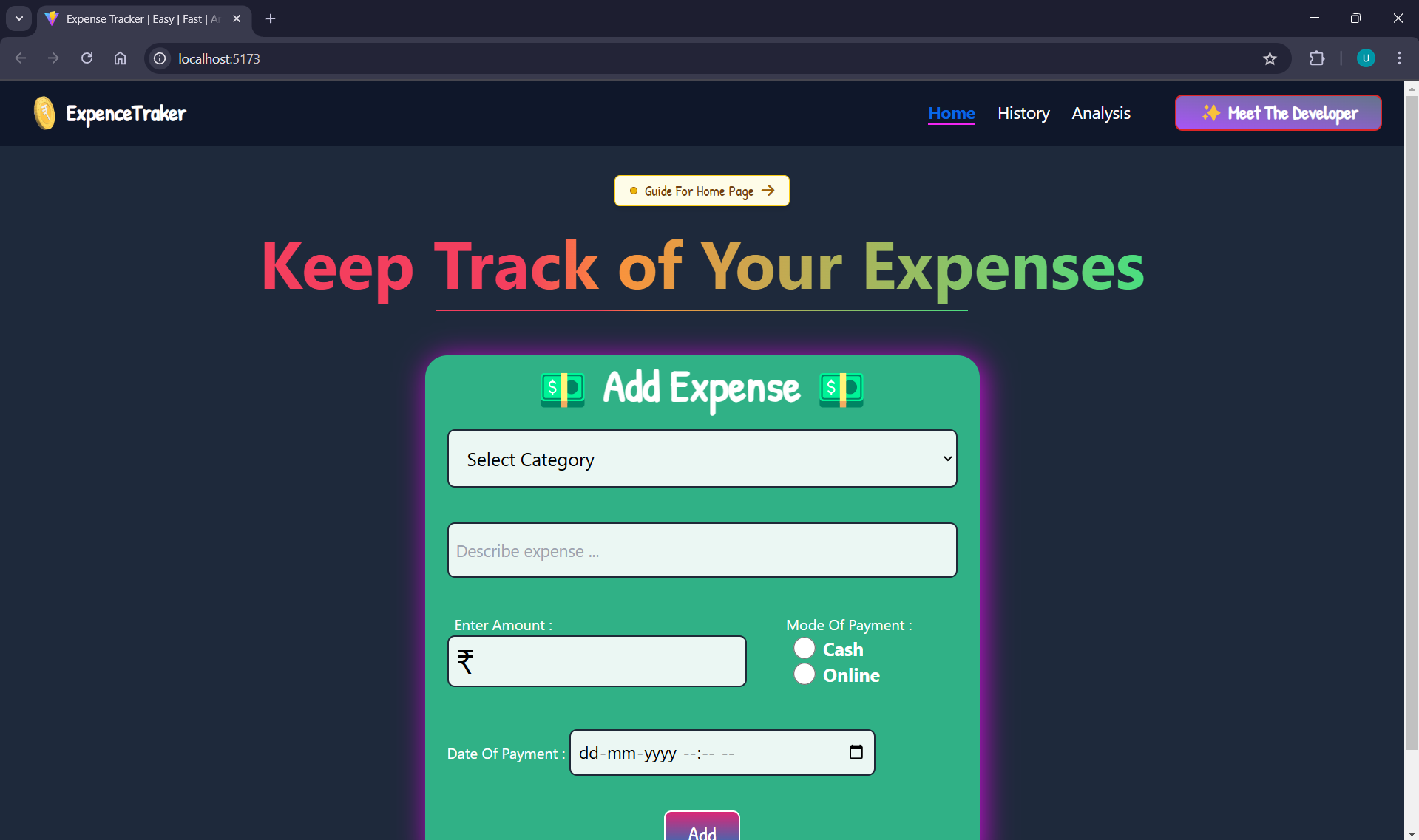 Expense Tracker Project